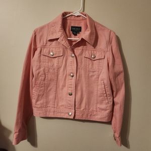 Lauren Jeans Co Pink Denim Jean Jacket. Size Petite Medium.